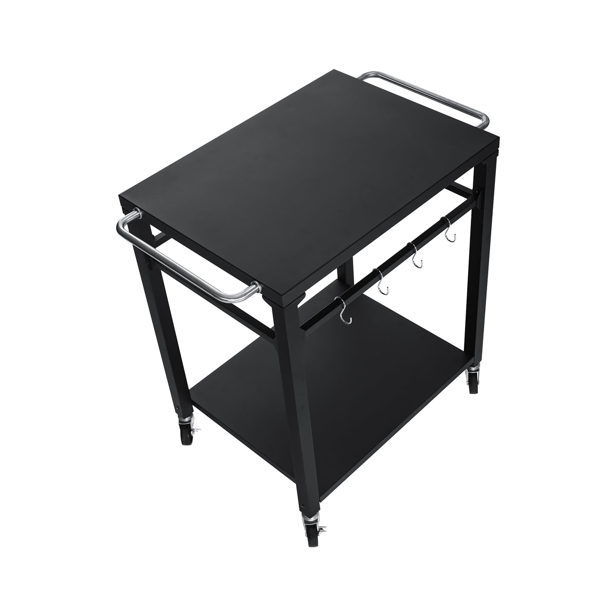 2-Tier Outdoor Grill Cart with Stainless Steel Top