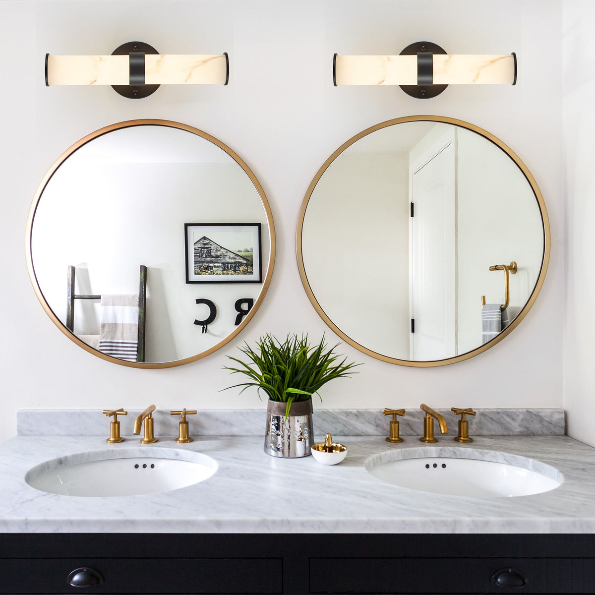 Resin Imitation Marble Texture Wall Light - Set of 2