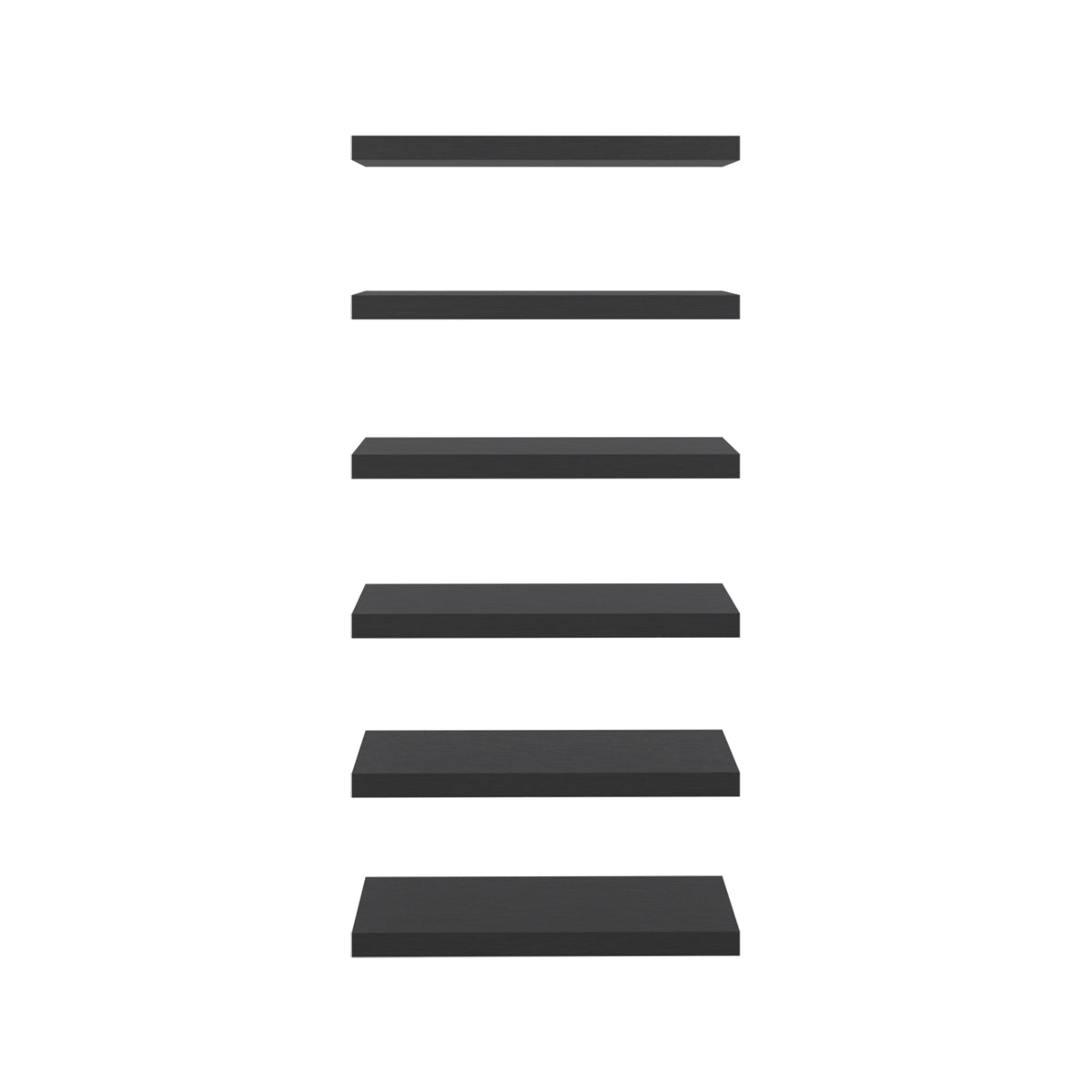 Phoenix 6-Piece Floating Wall Shelves Set, Wenge