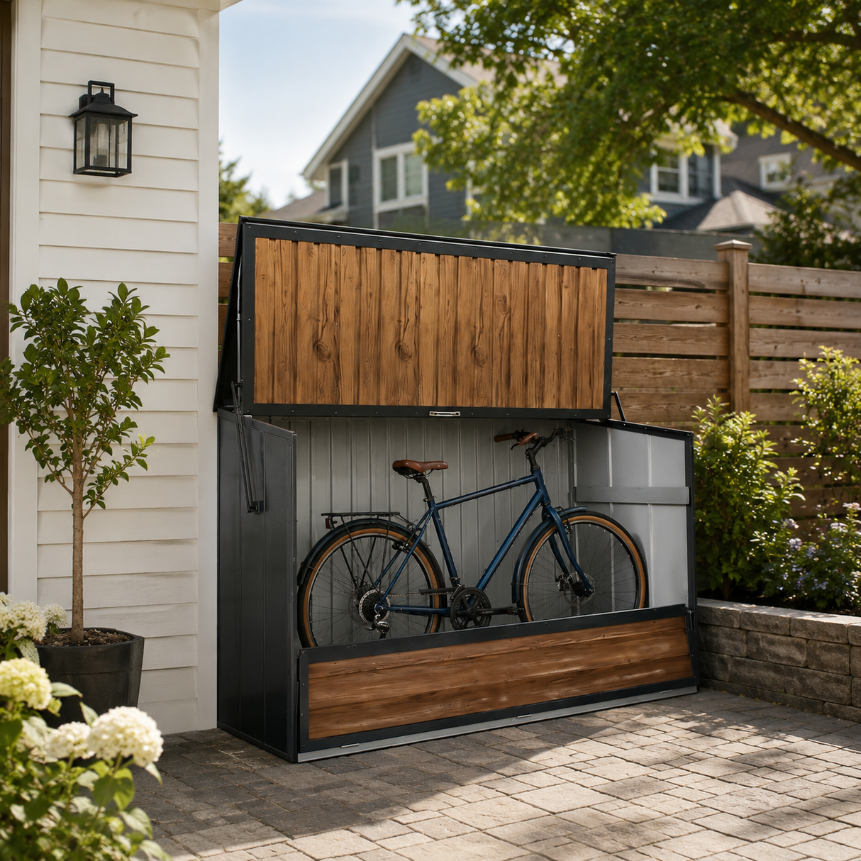 Wood Grain Galvanated Steel Storage Cabinet
