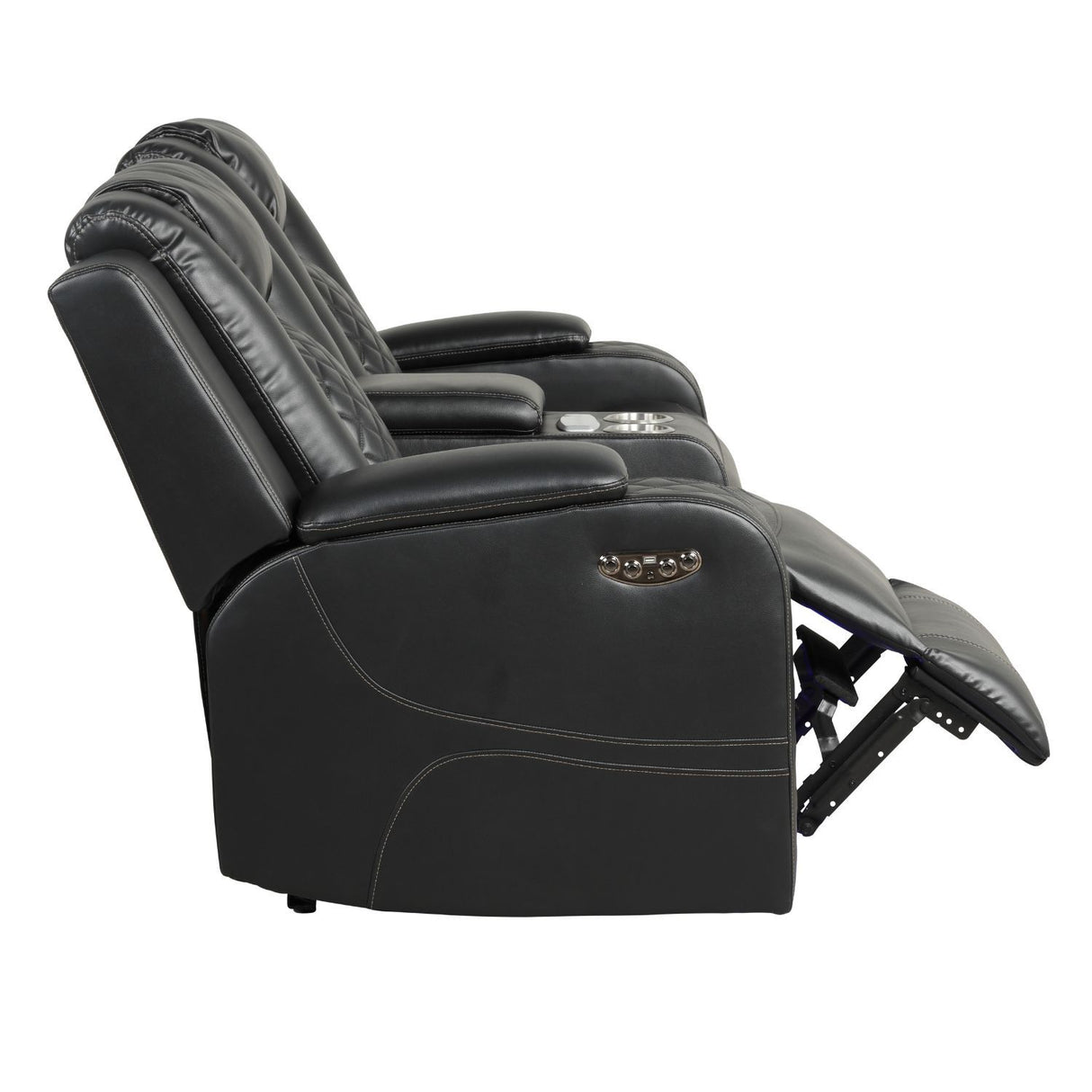 Benz - Power Reclining Loveseat With LED Lighting And Built In USB