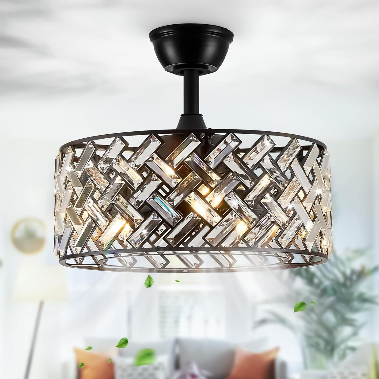 18'' Crystal Cage Ceiling Fan with Remote Control