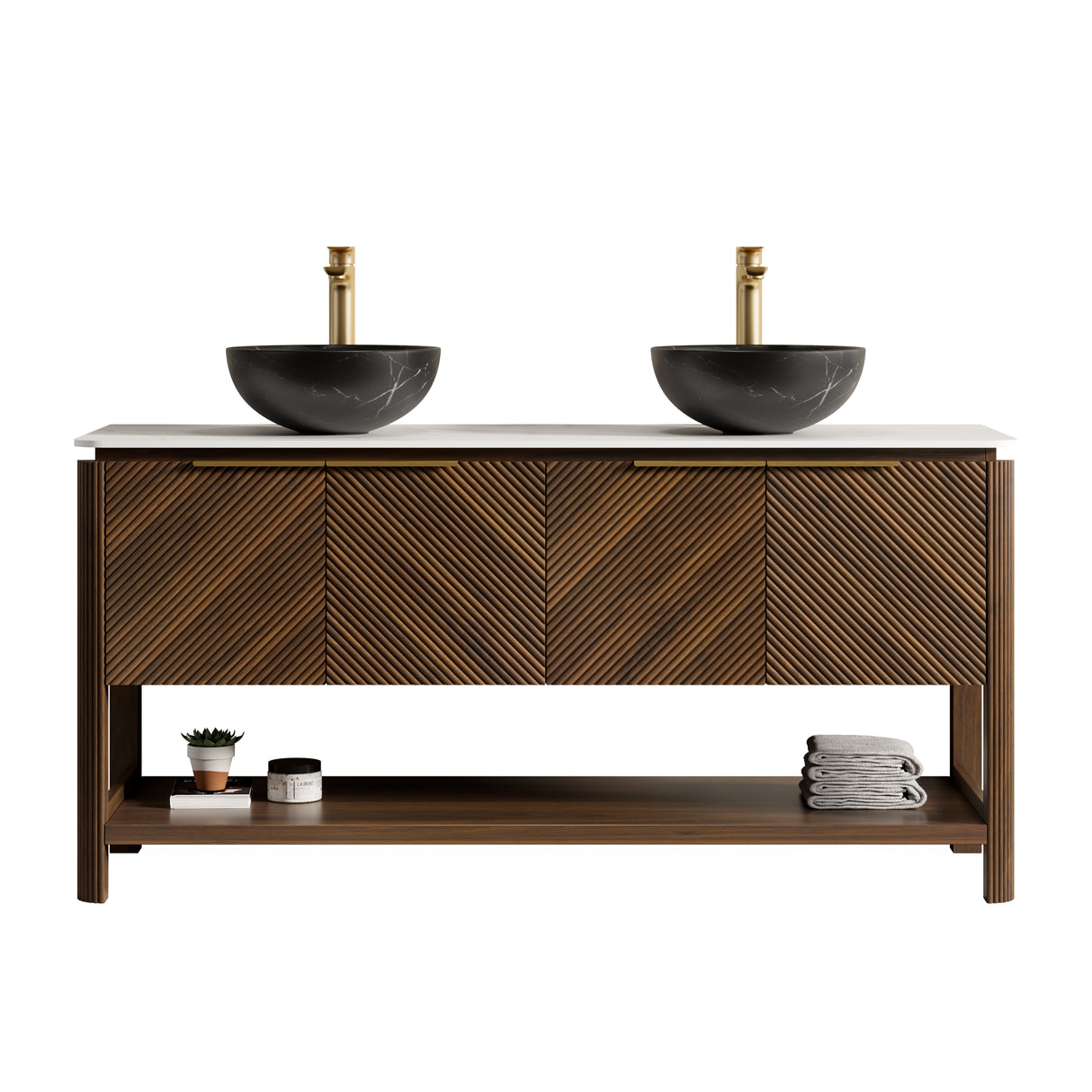 Indigo 60" Bathroom Vanity with Sinter Stone Countertop