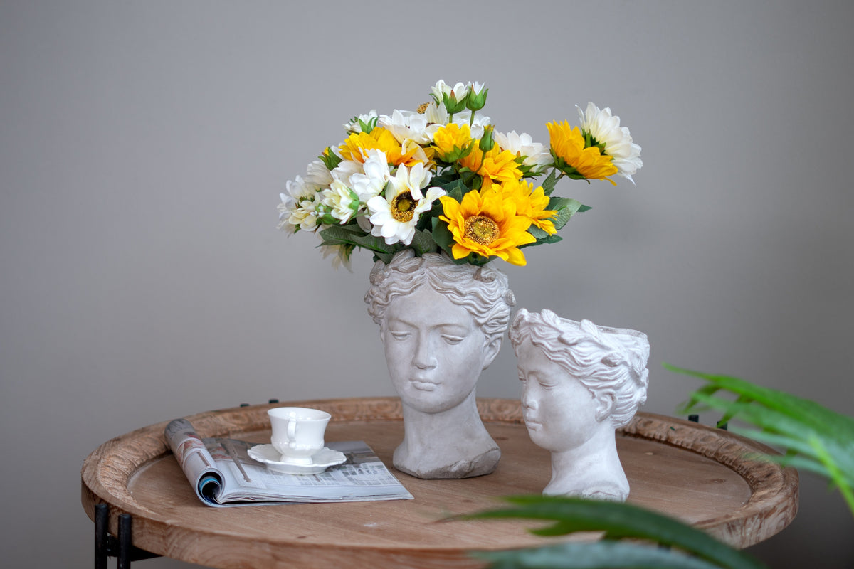 Visage Cement Wall Planter Vase - Small