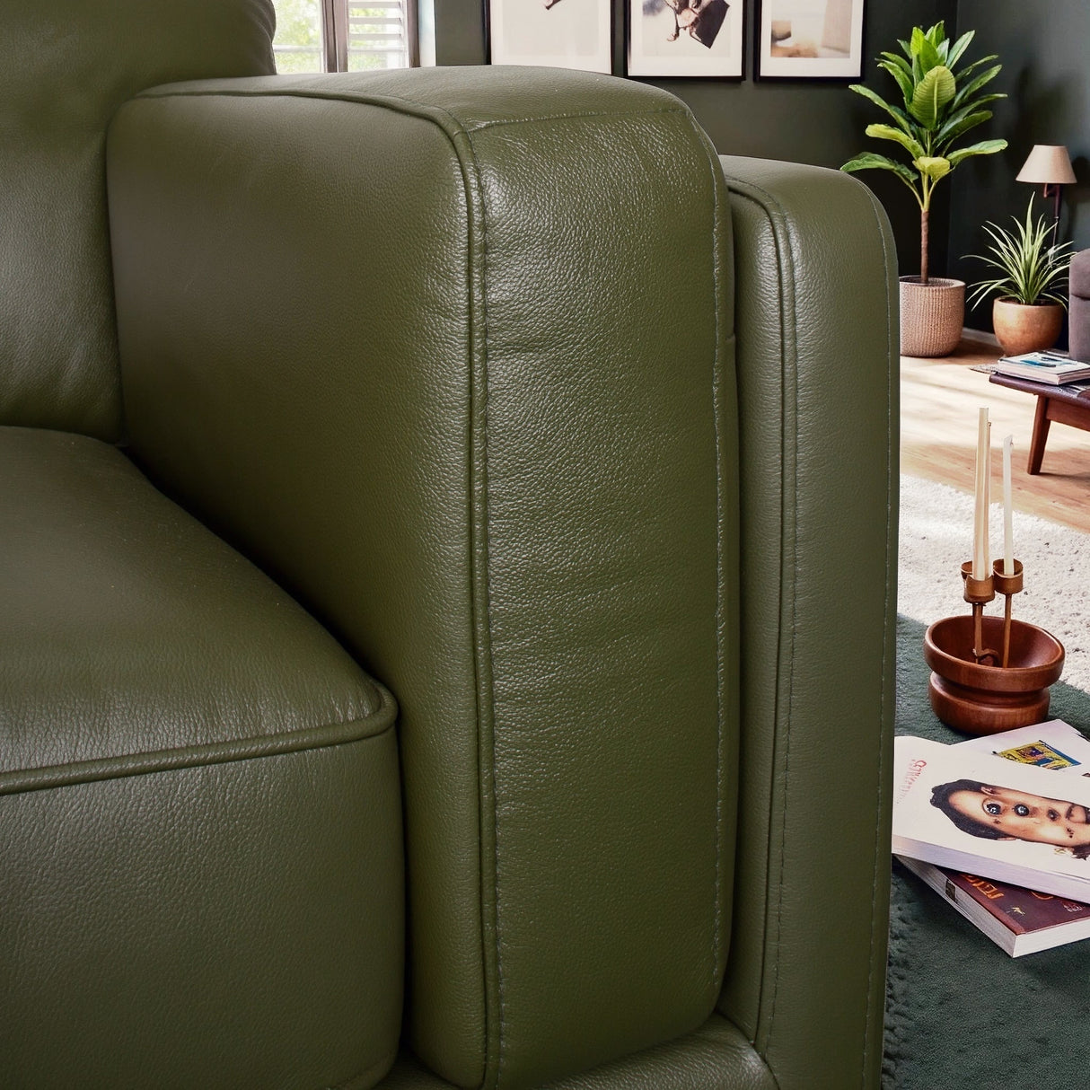 Raleigh Sustainable Wood 3-Seater Top Grain Genuine Leather Sofa