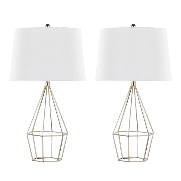 Diana - Contemporary Table Lamp (Set of 2) - Polished Nickel / Black Satin