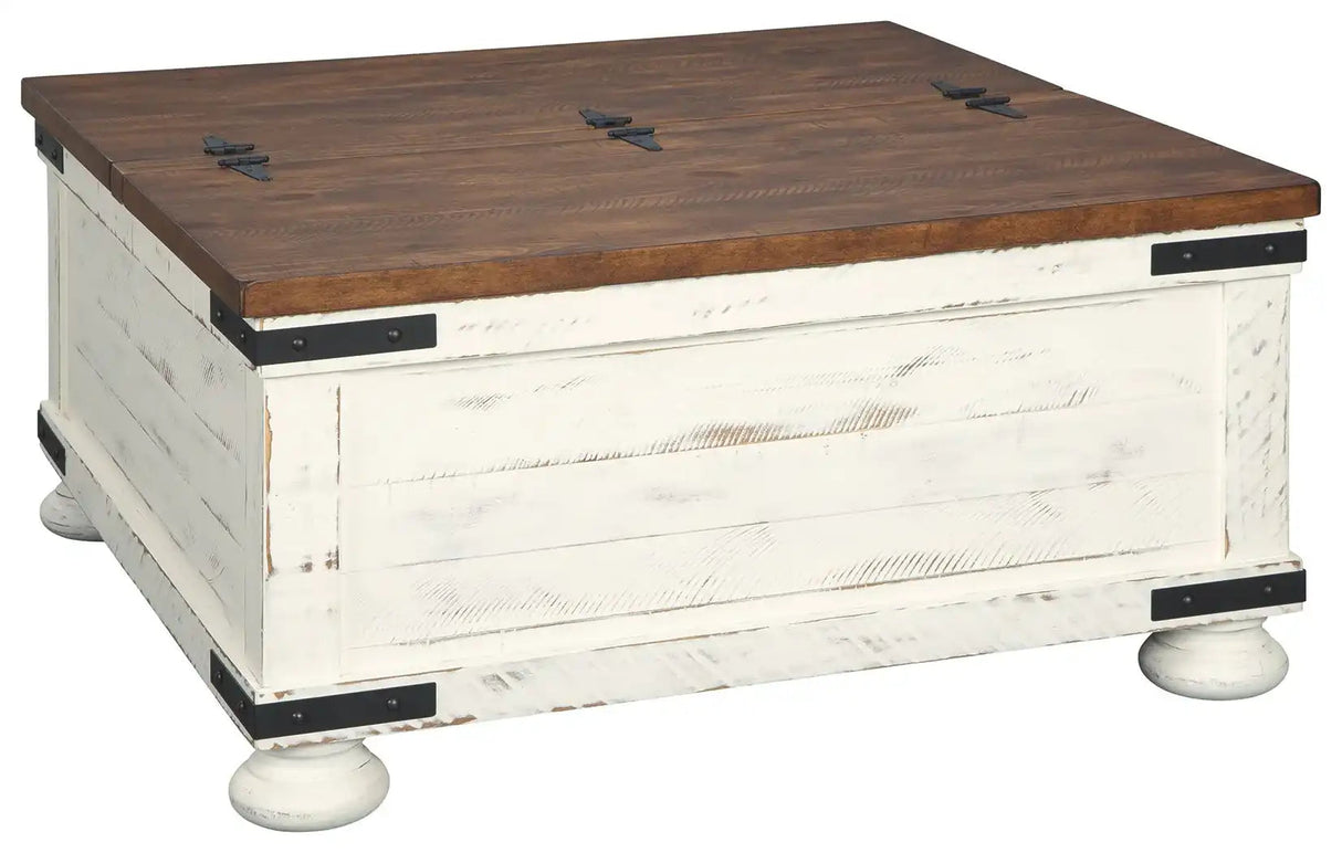 Wystfield - Cocktail Table with Storage - White / Brown - Best Buy Furniture