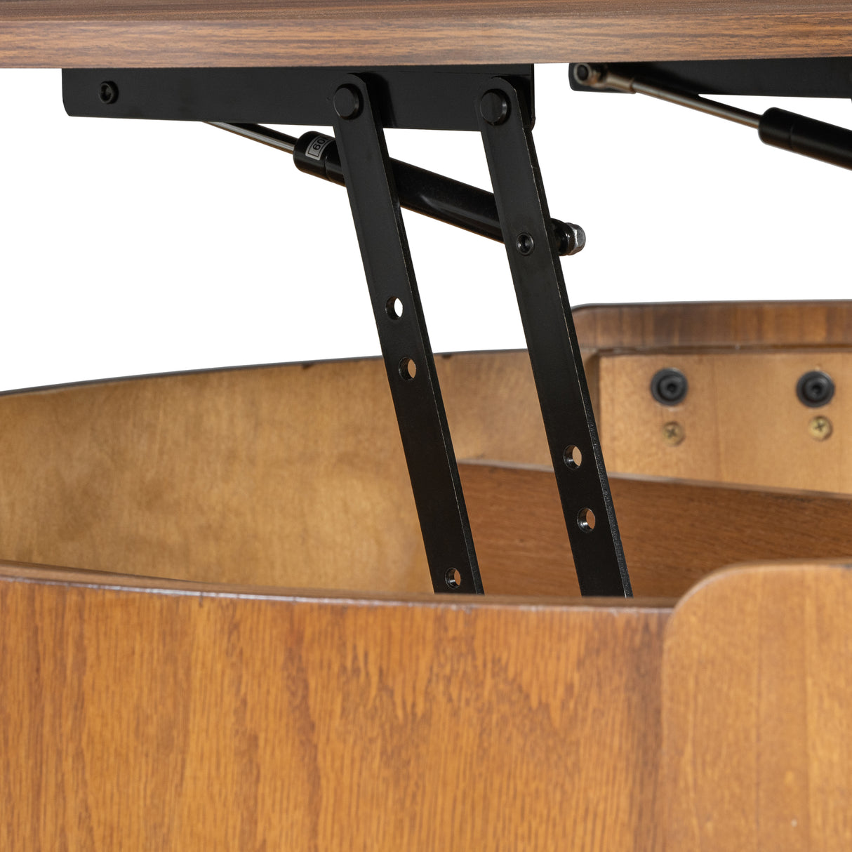 Vibe Haus Farmhouse Round Lift Top Coffee Table with Hidden Storage