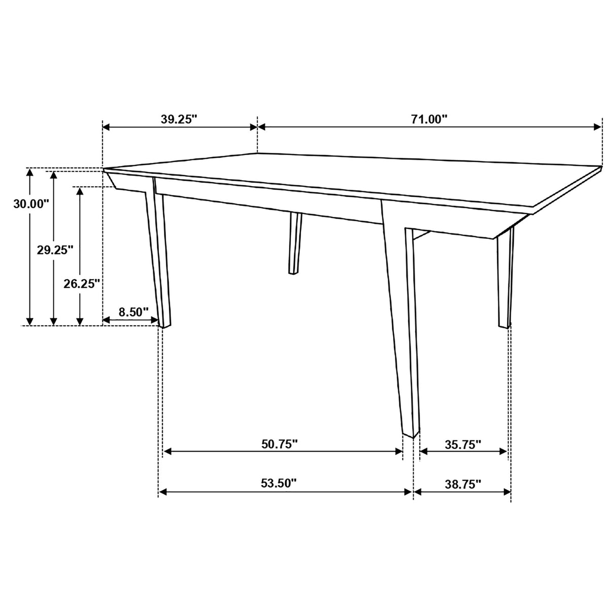 Prospect - Dining Table With Flared Leg - Natural