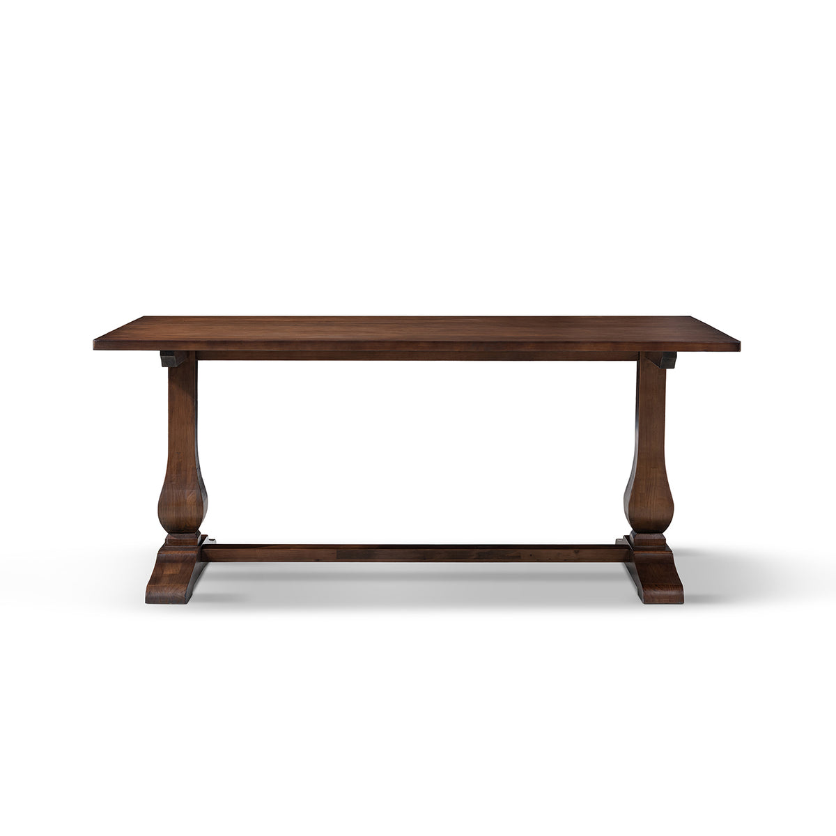 Whitmore 72-Inch Trestle Dining Table, Dark Brown Reclaimed Pine