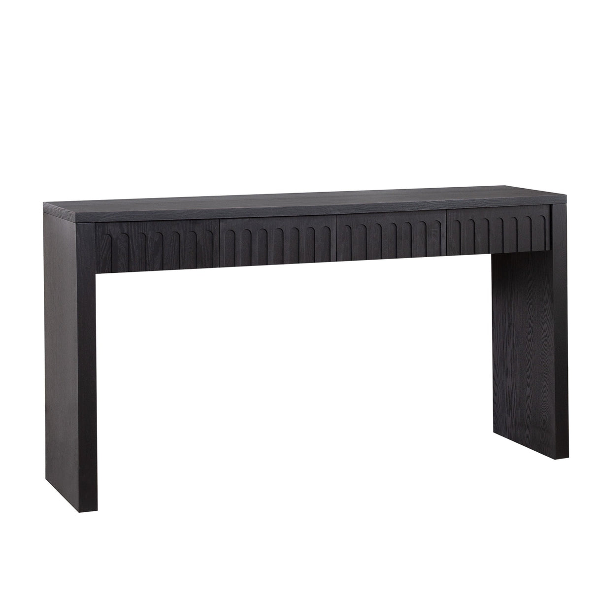 Modern Black Console Table with 4 Drawers – 59.2" Entryway Table with Storage