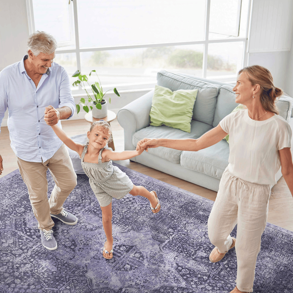 Maval Anthracite Washable Area Rug 6x9