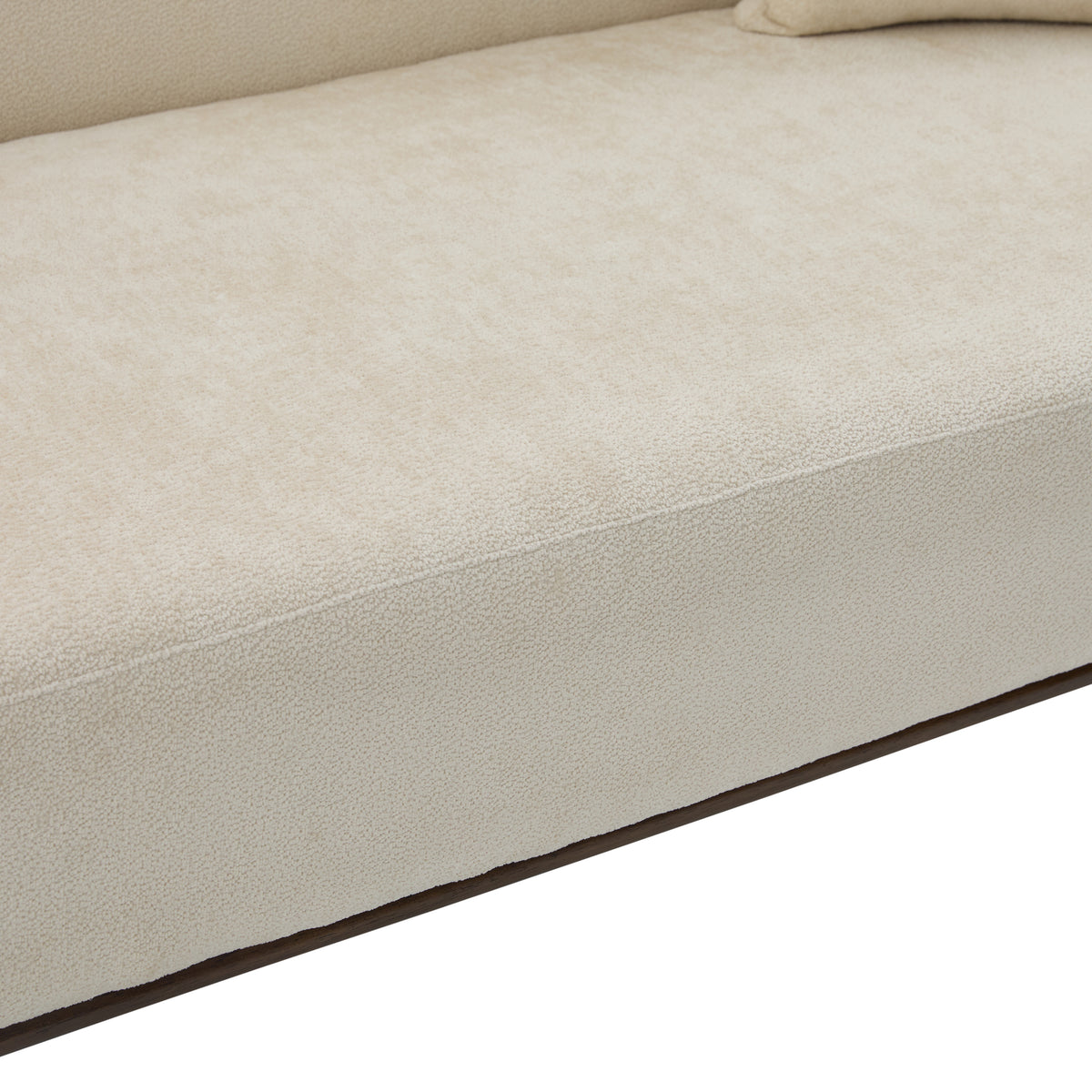 81 in. Curved Boucle Sofa with Wooden Base