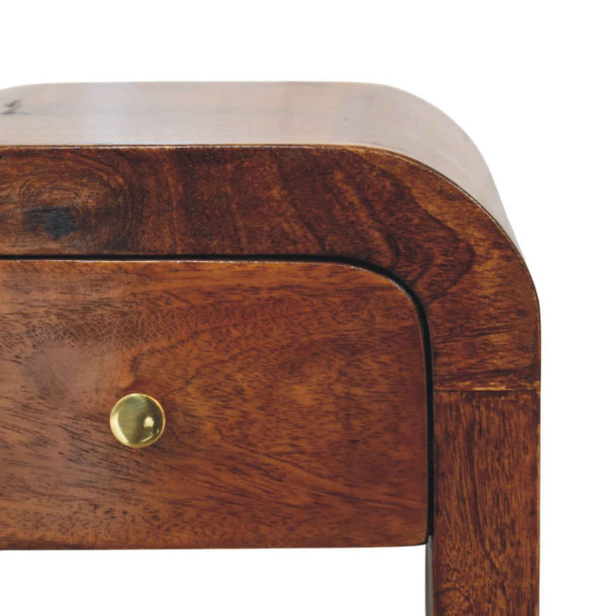 Mini Darcy Chestnut Nightstand with Curved Edges, 1-Drawer