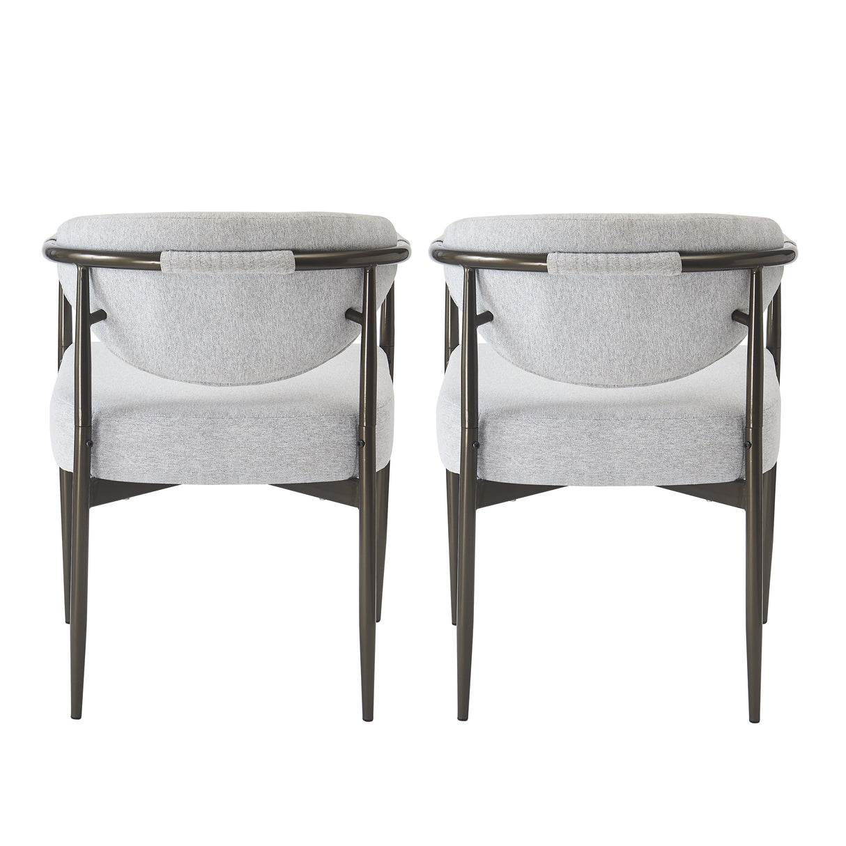 Modern Dining Chairs Set of 2 with Bronze Iron Frame