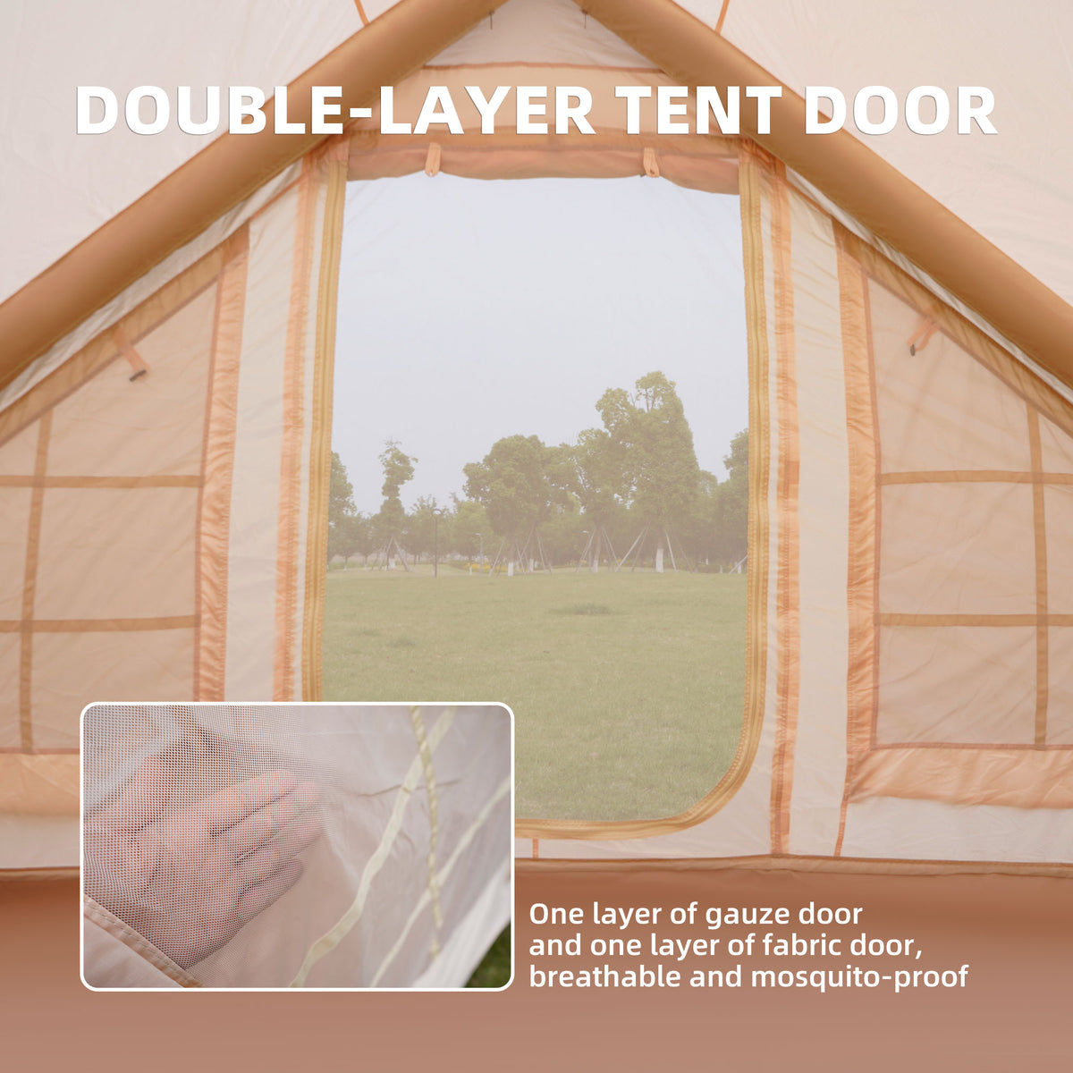 Inflatable Camping Tents with Hand Pump – Durable Oxford Fabric Outdoor Shelter