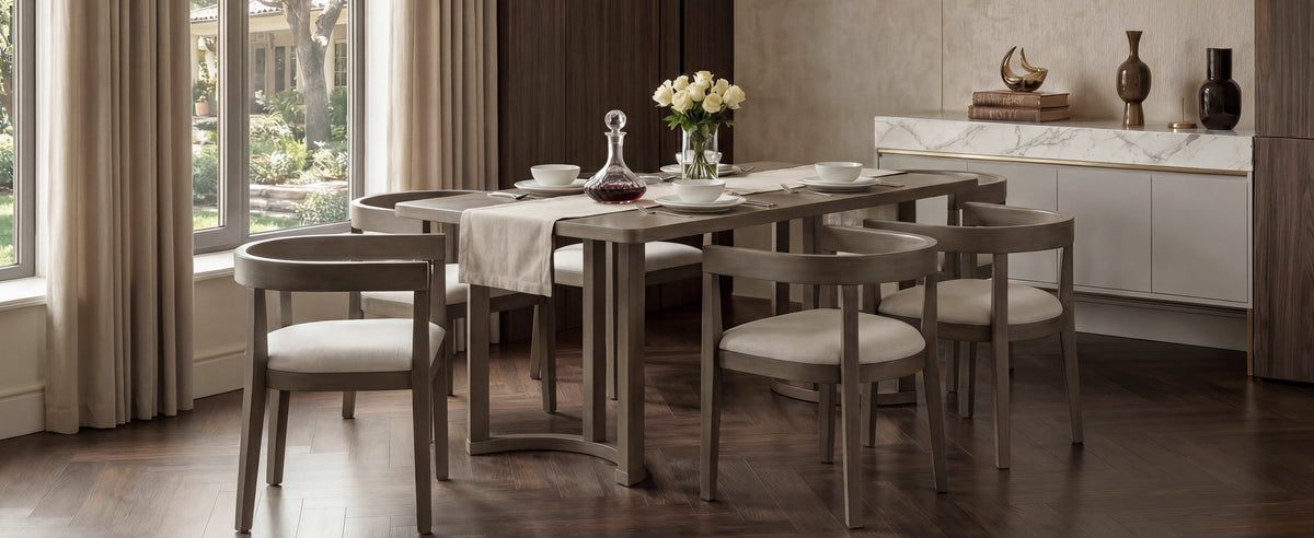 TREXM 7 Piece Dining Table Set for 6