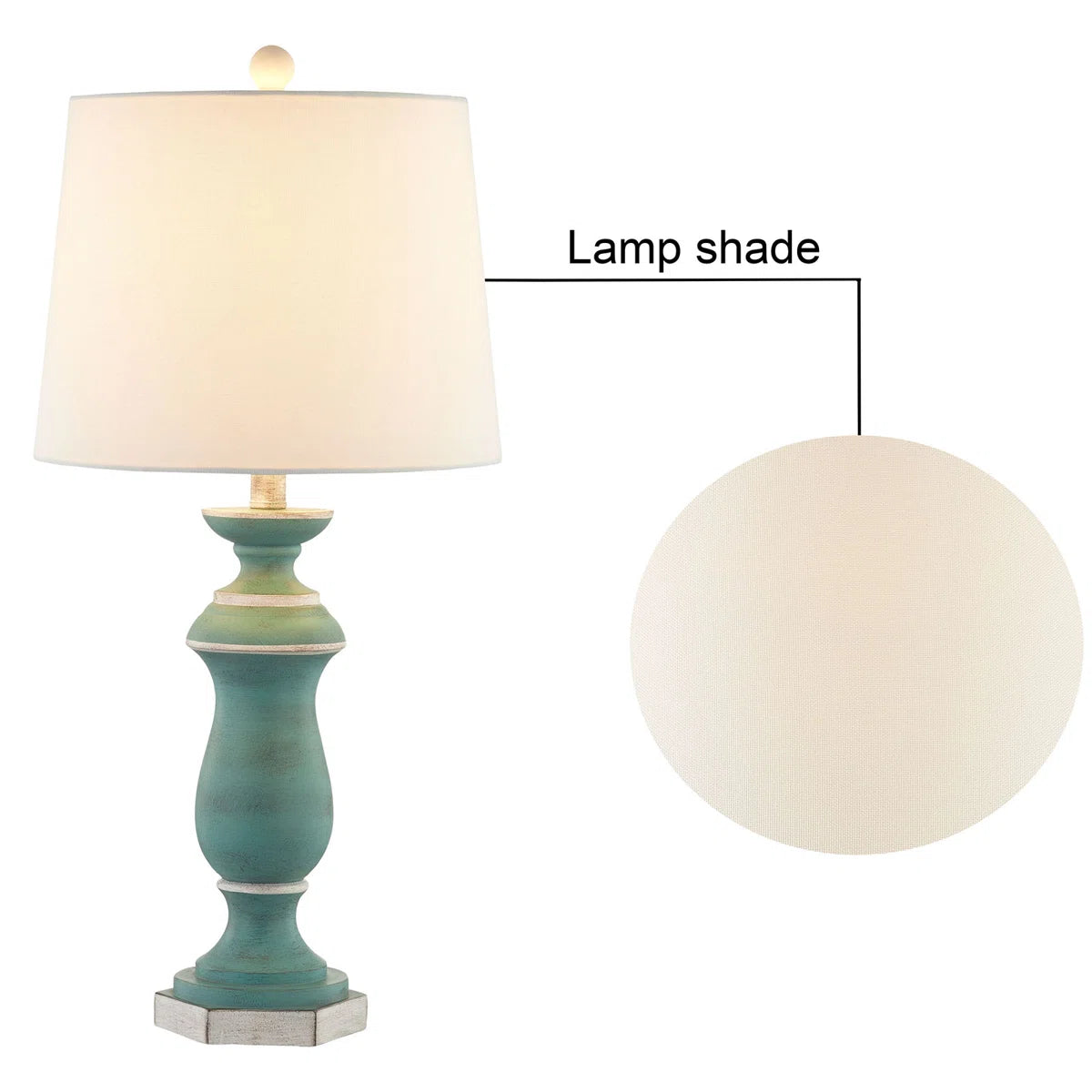 27-Inch Traditional Resin Table Lamp with 3-Way Dimming, Green, Set of 2