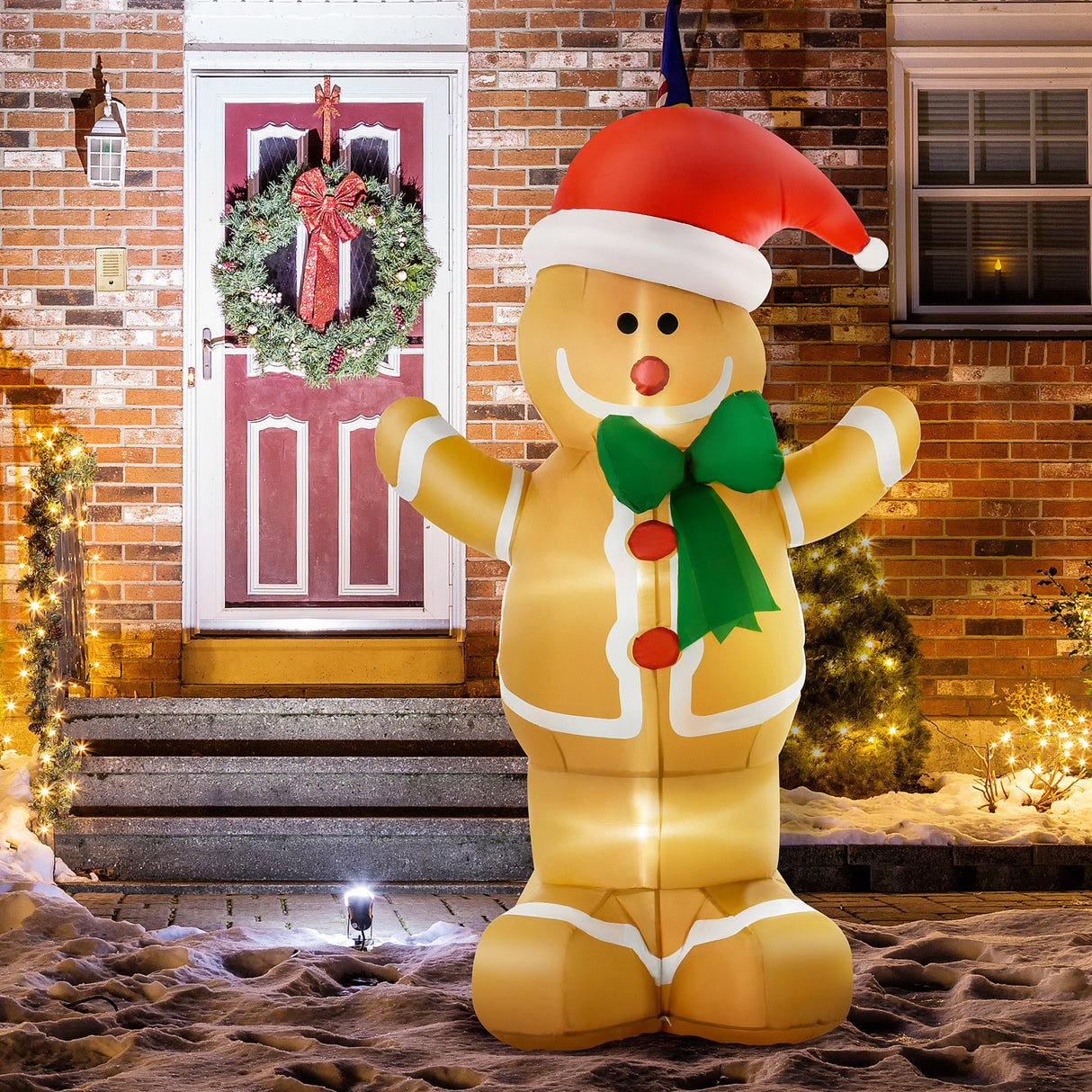 HOMCOM 6ft Christmas Inflatable Gingerbread Man