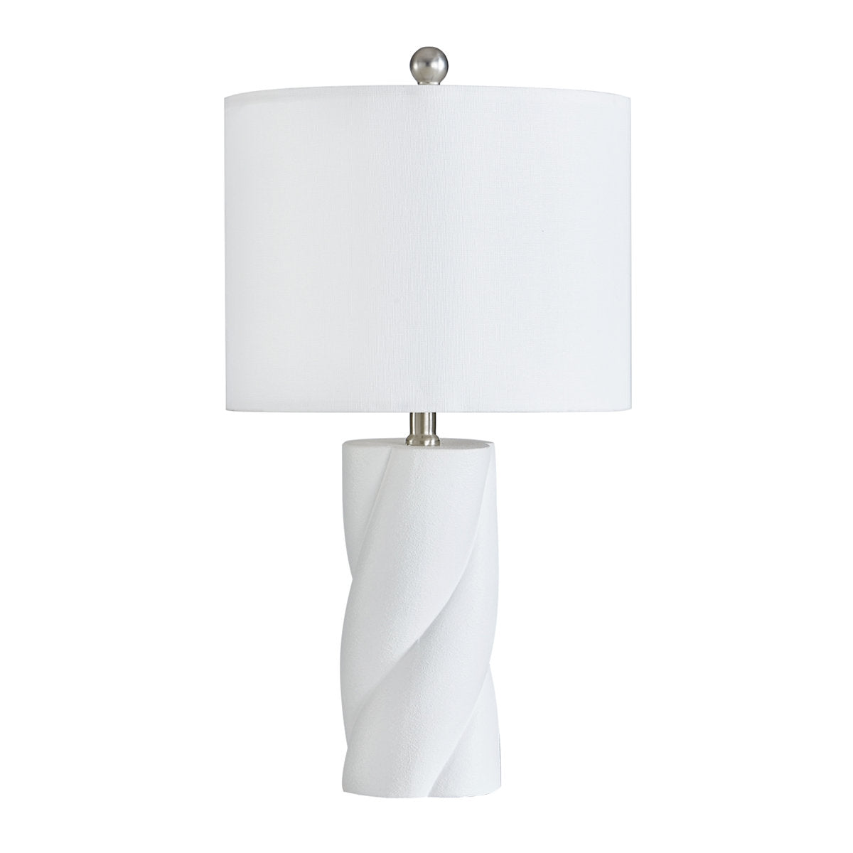 Modern Ceramic Table Lamp, 23.75 Inches, White, Set of 2