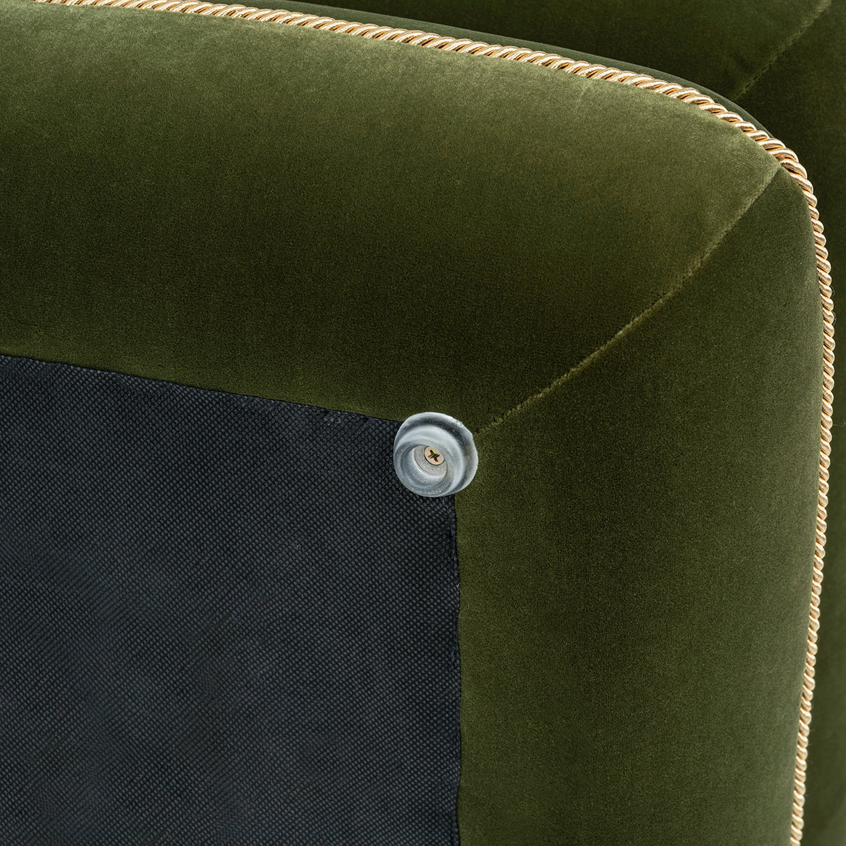 Monarch 19.5" Tassled Ottoman, Olive