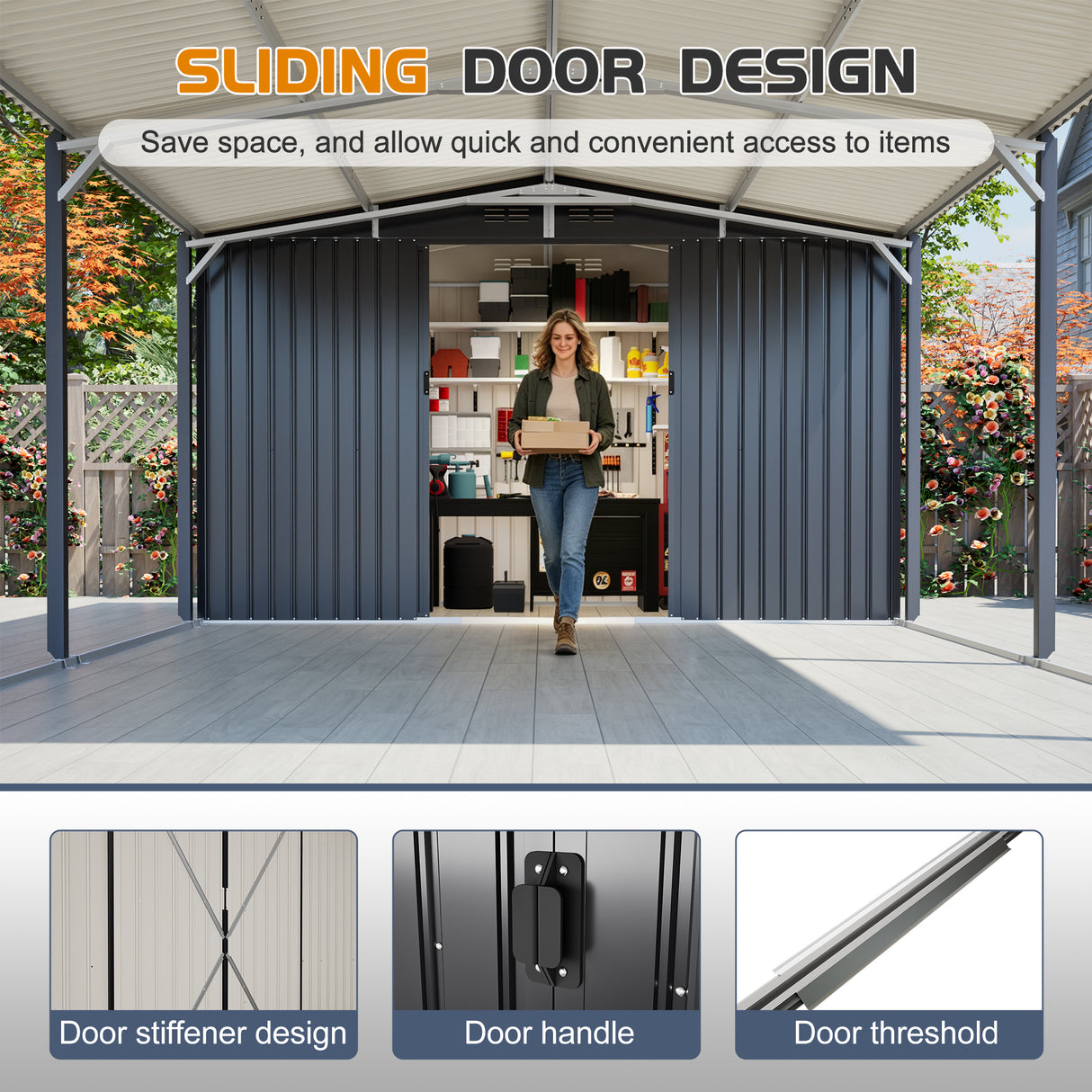 12'x23' Metal Carport Storage Shed