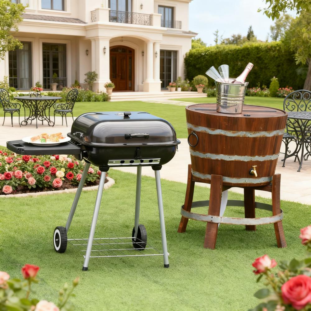 22-Inch Porcelain-Enameled Outdoor BBQ Grill