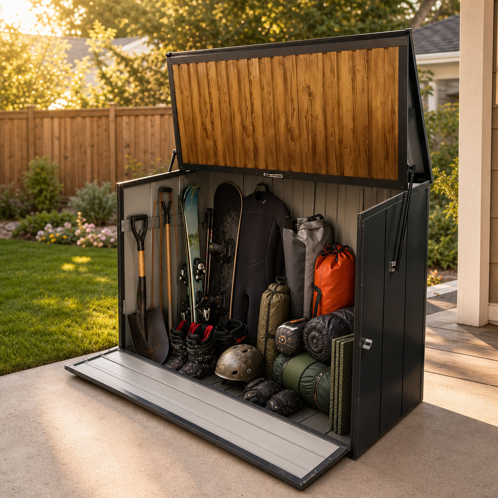 Wood Grain Galvanated Steel Storage Cabinet