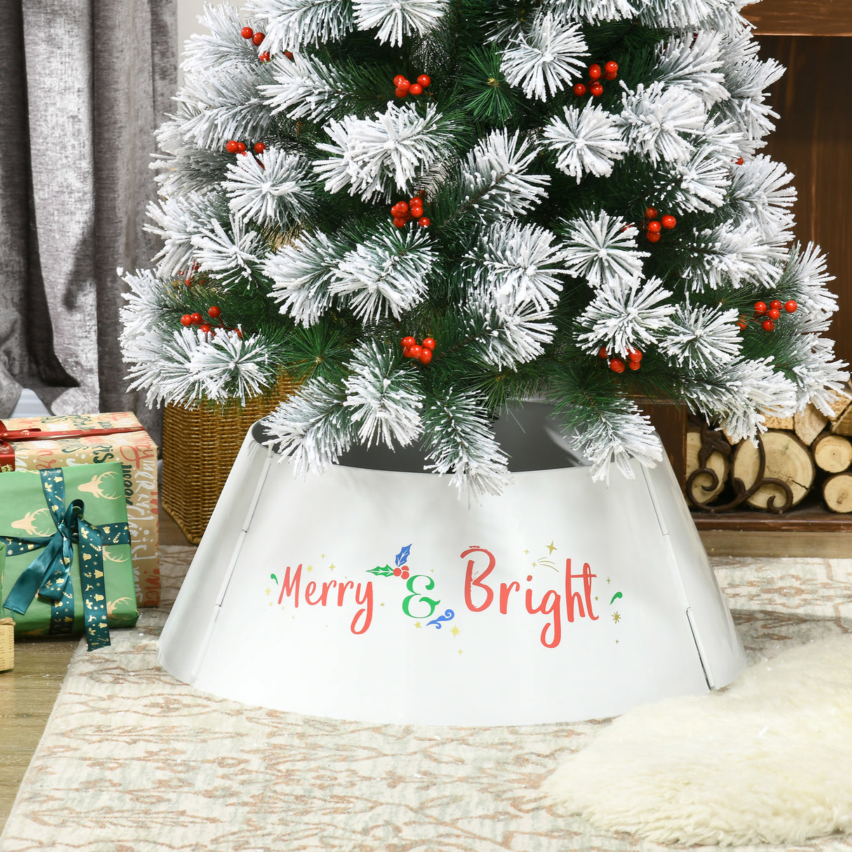 HOMCOM 26 Inch Christmas Tree Collar Ring, Stand Cover for Decor