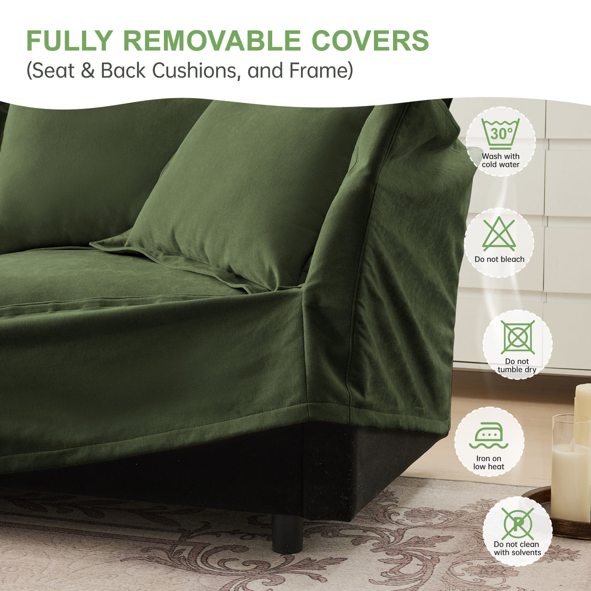 Modern Slipcovered 2-Seat Sofa