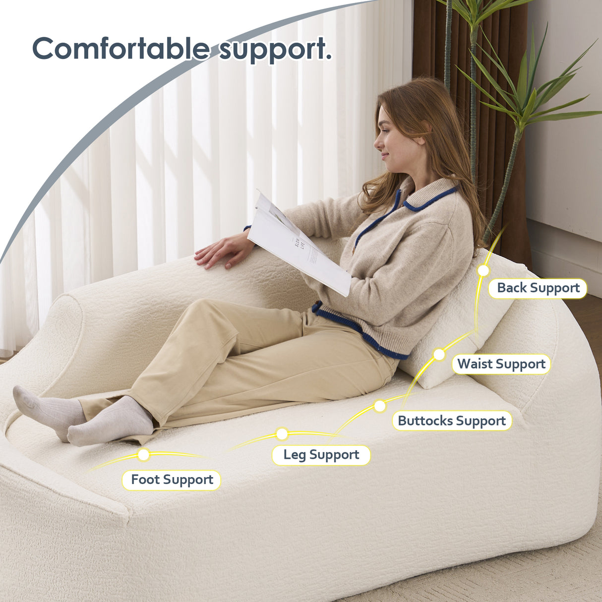 Curved Chaise Lounge Chair Indoor