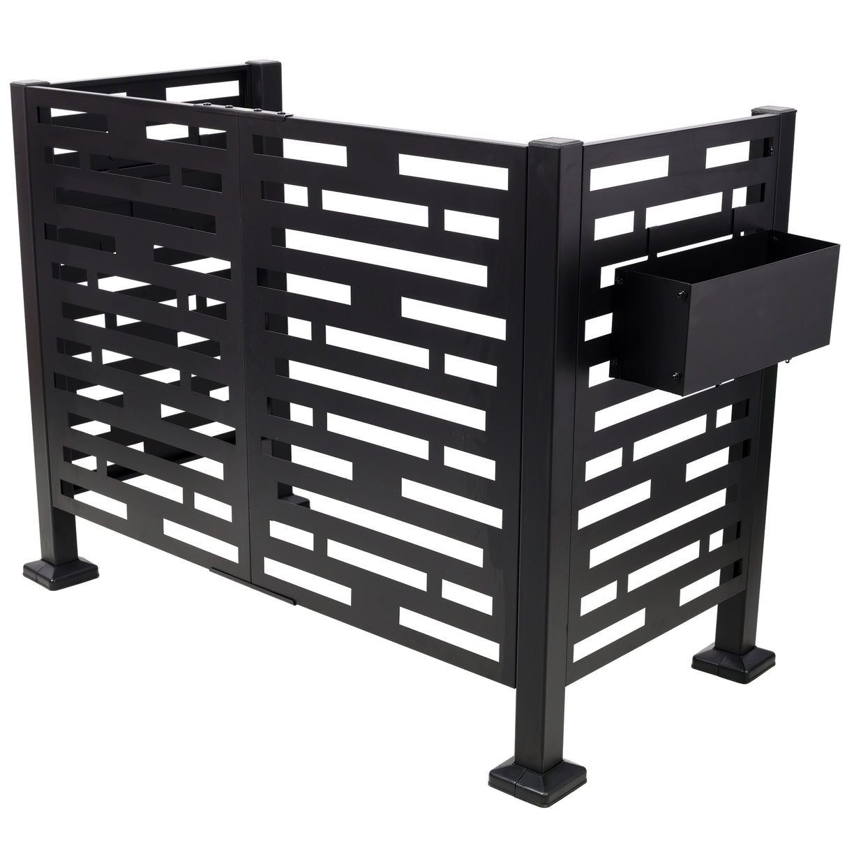 4x2 Ft Metal Air Conditioner Fence with Planter Boxes