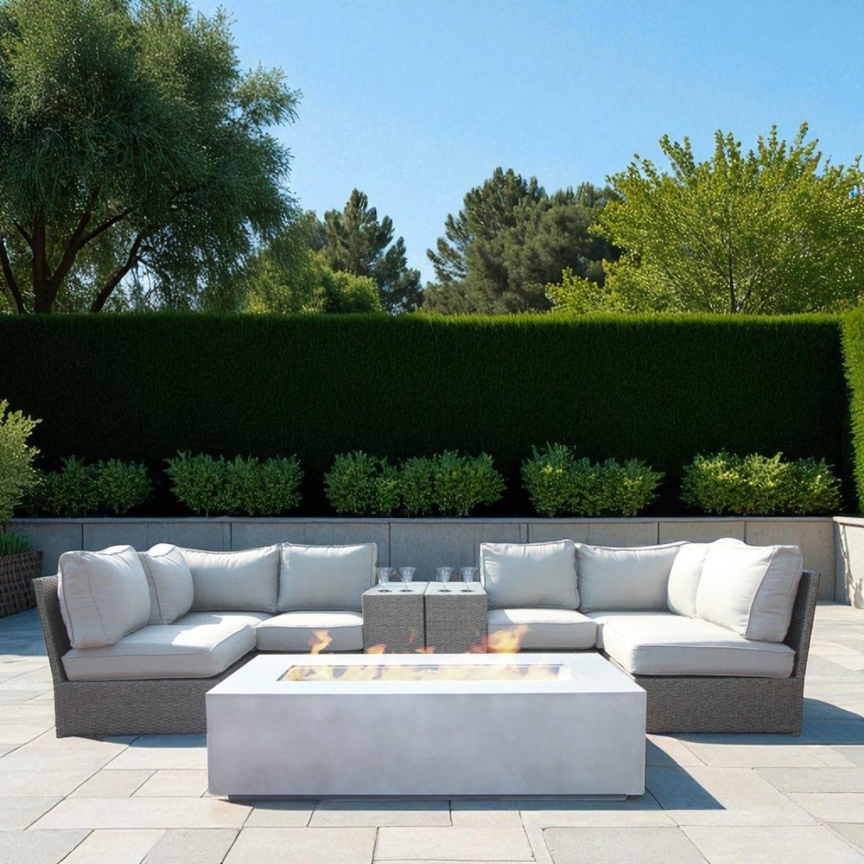 Outdoor Elegance Conversation Set With Fire Pit