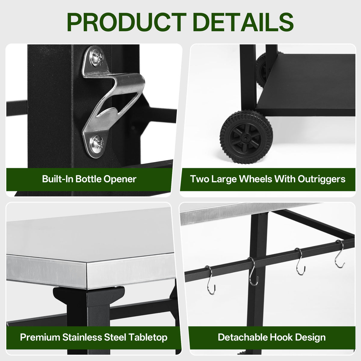 2-Tier Outdoor Grill Cart