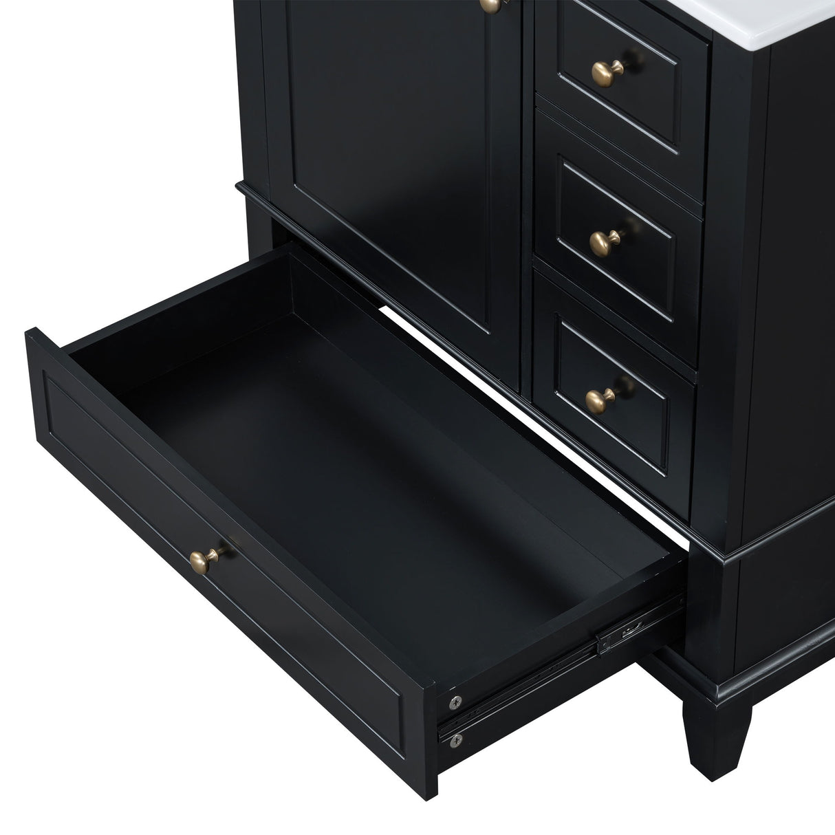 Freestanding Bathroom Vanity With Sink, Soft Close Door, 3 Drawers