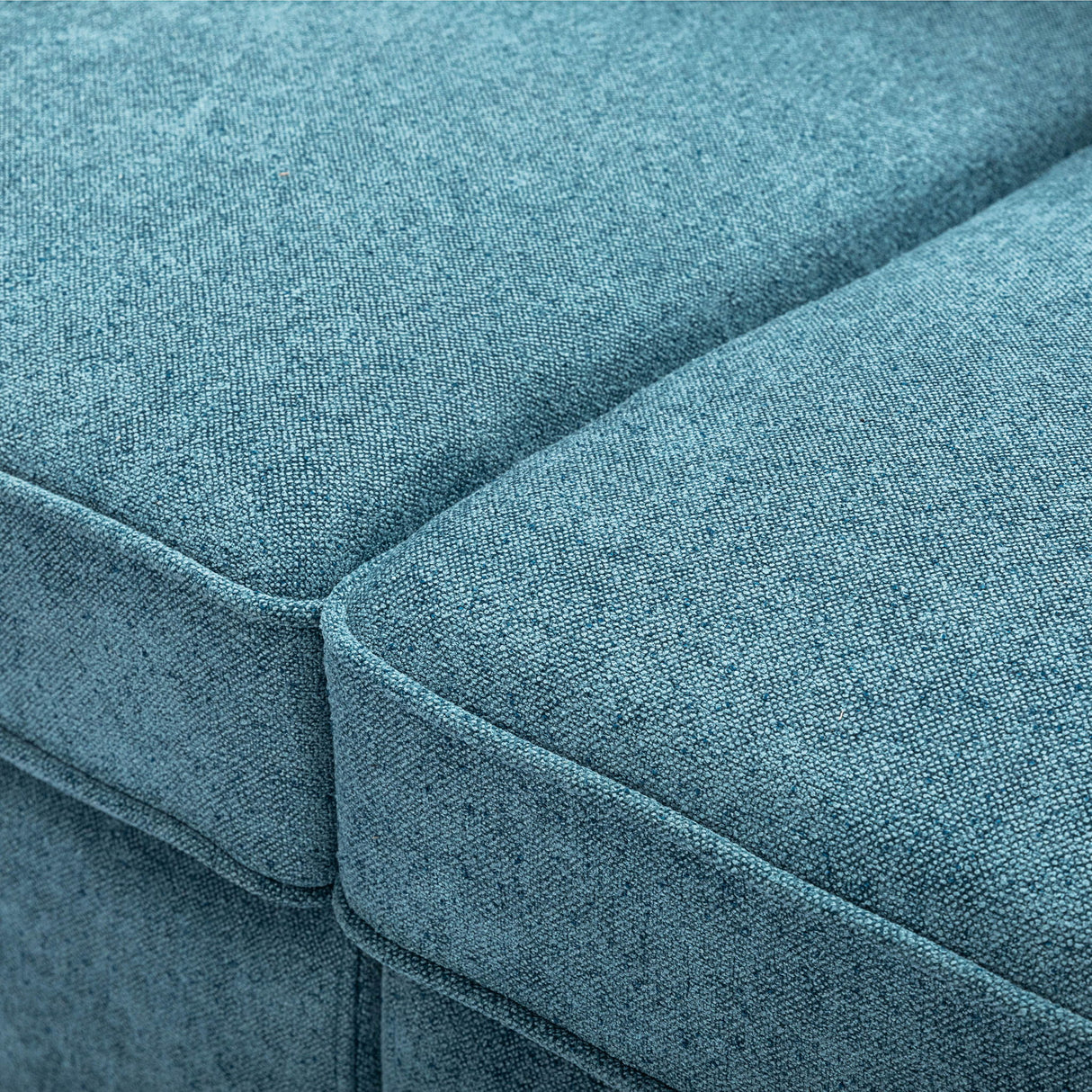 Modern Fabric Sofa With Cushions, Sleek Arm Design