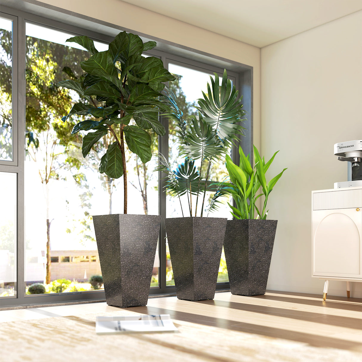 Outsunny 28" Tall Planters, Set of 3