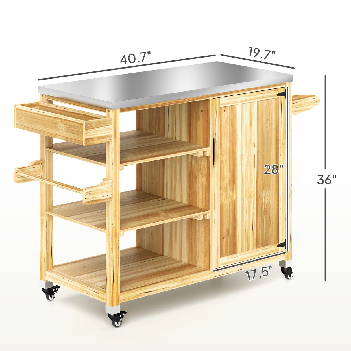 Versatile Storage Cabinets with Stainless Steel Top and Wheels
