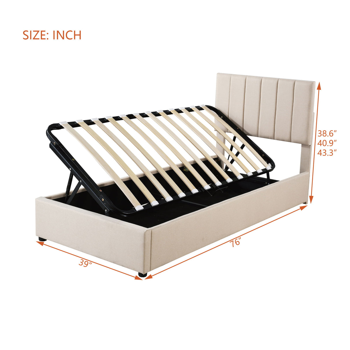 Upholstered Platform Bed With A Hydraulic Storage System