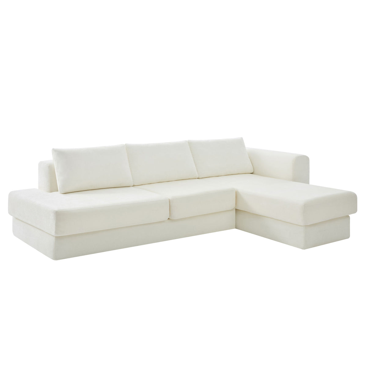 L-Shaped Modular Sofa With Double Layer Cushion