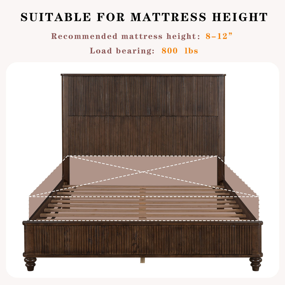 Platform Bed Frame & Tall Headboard