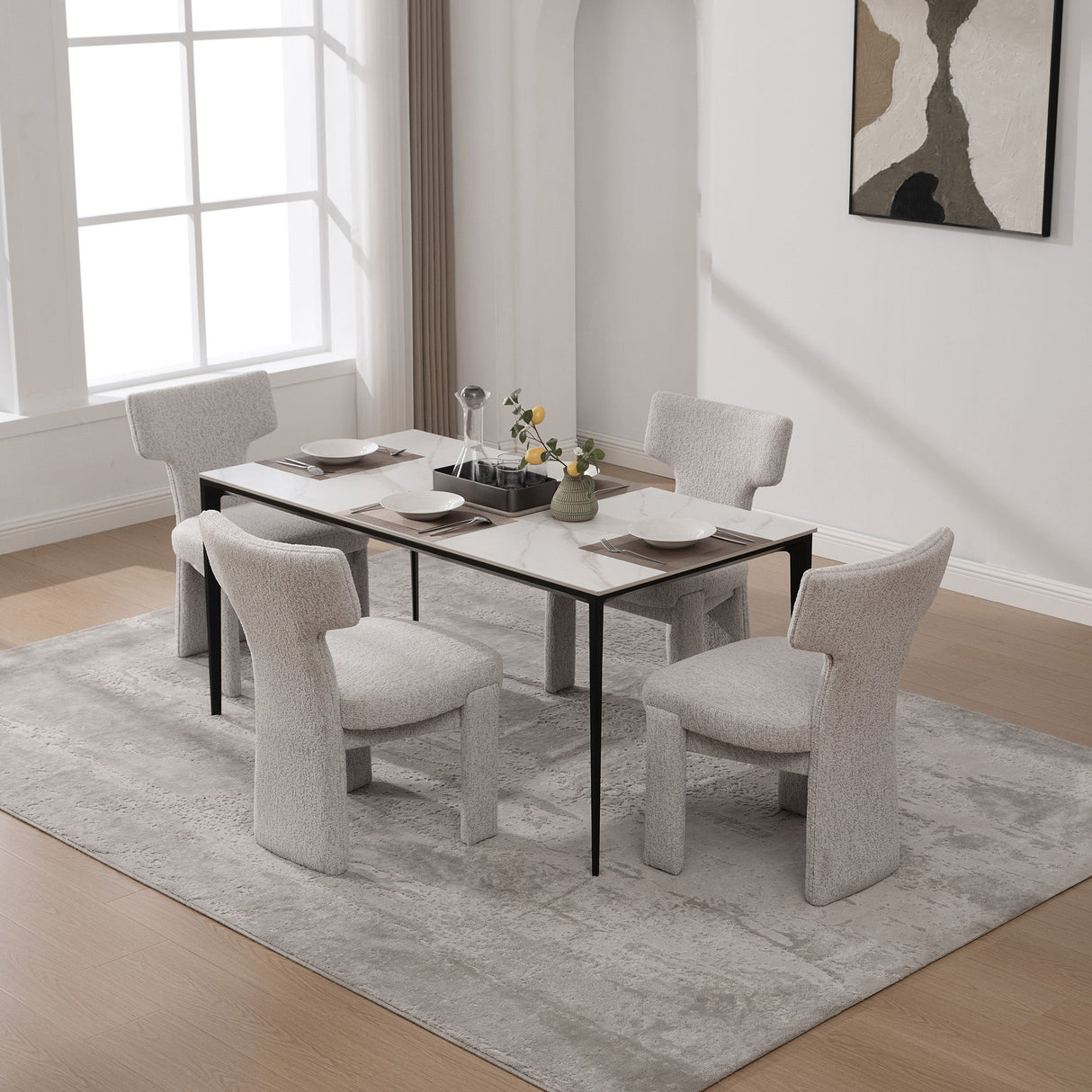 Armless Curved Back Accent Chairs