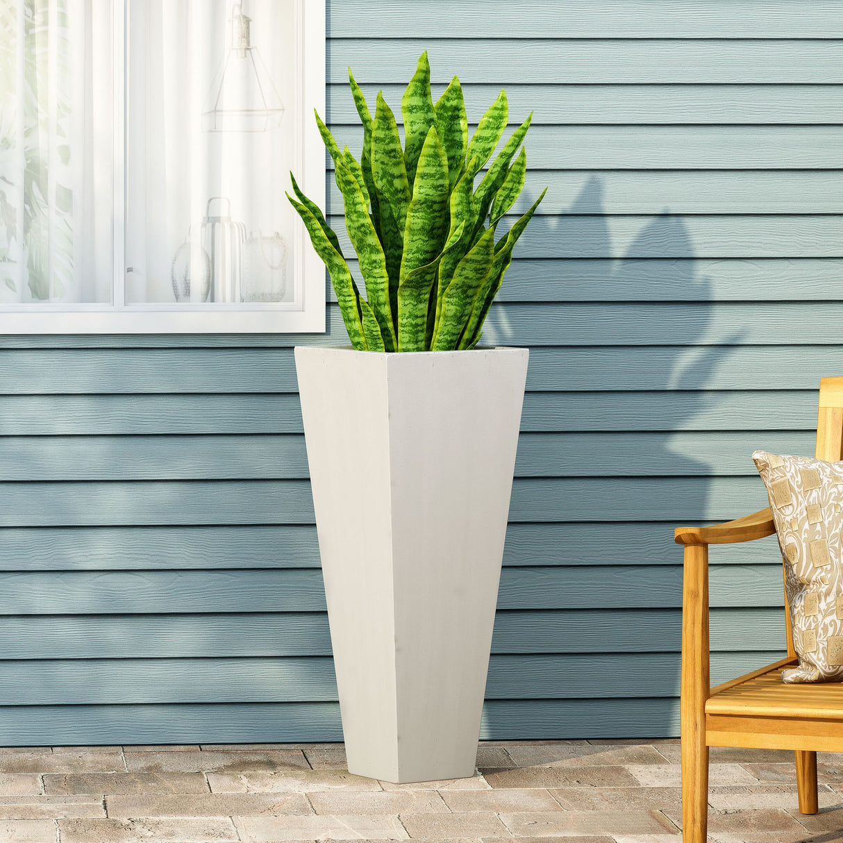 Outdoor Modern Cast Stone Planter - Best Buy Furniture