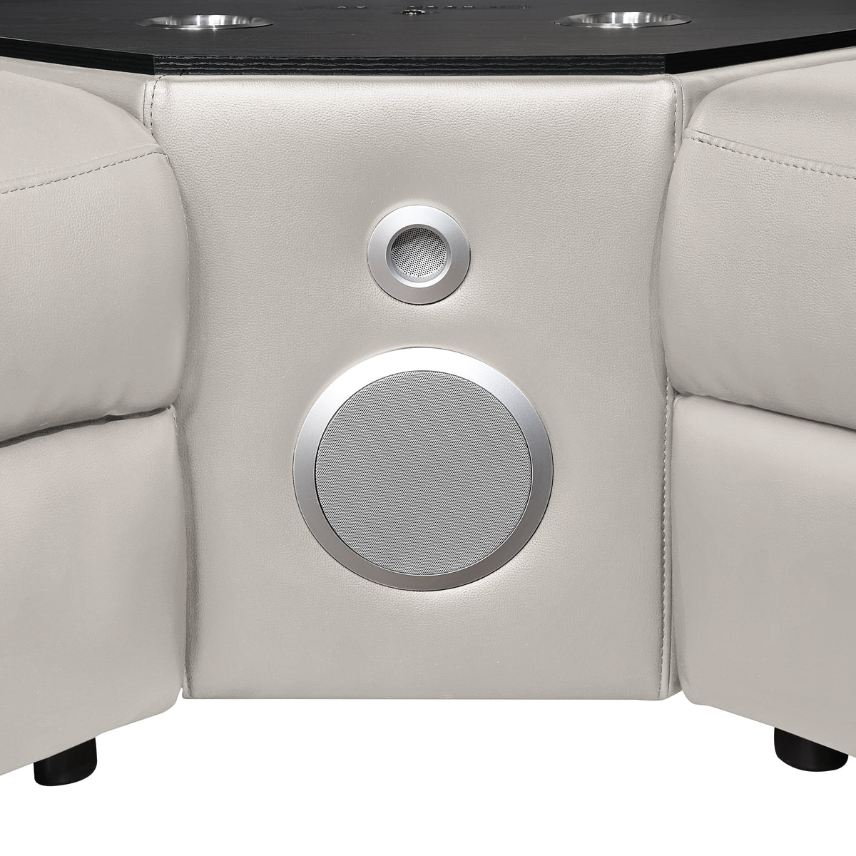 Nova Modern Style Sectional with Console, Wedge, and Bluetooth