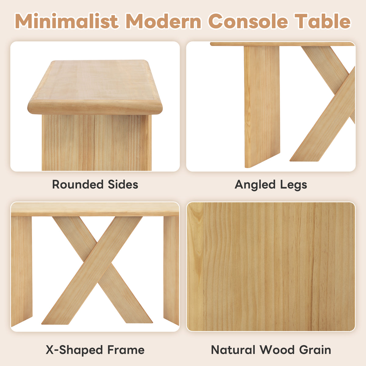 Minimalist Modern X‑Frame Console Table