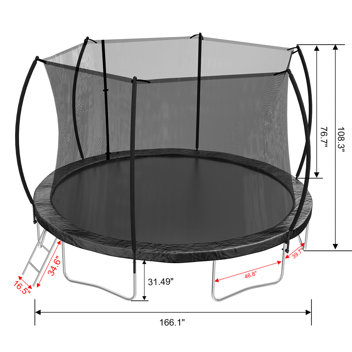14FT Trampoline with Enclosure