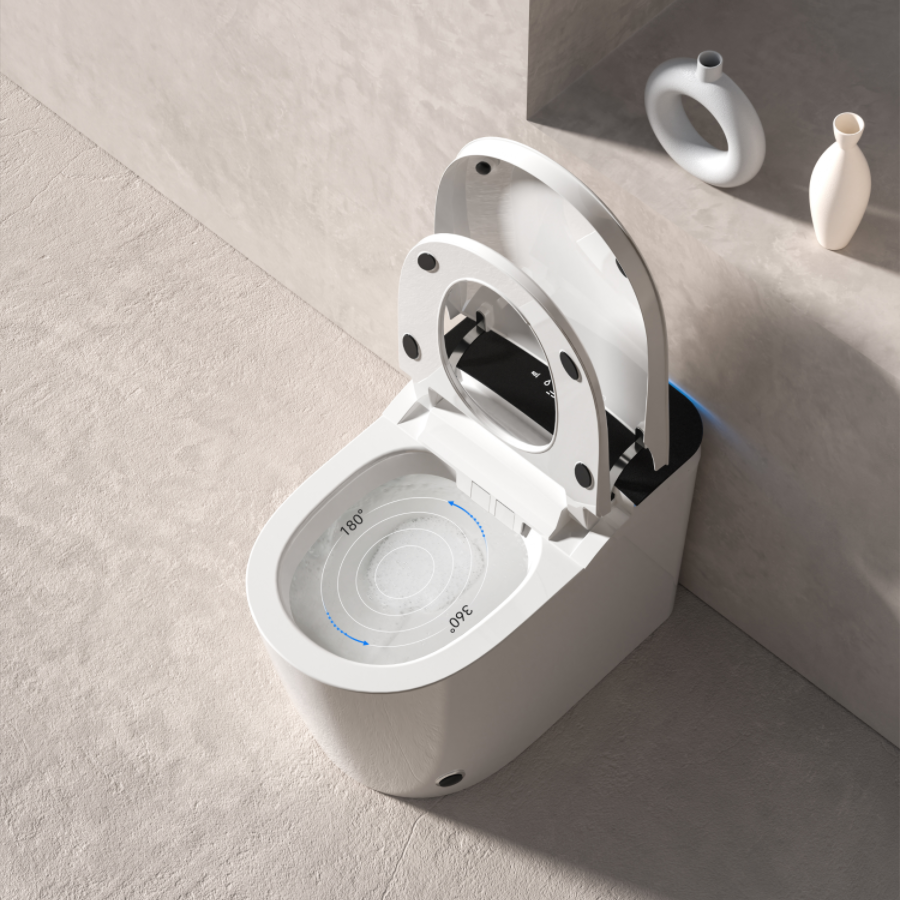 Fully intelligent toilet household fully automatic flip cover built-in foam shield zero water pressure flushing super swirl syphon toilet IPX4 waterproof