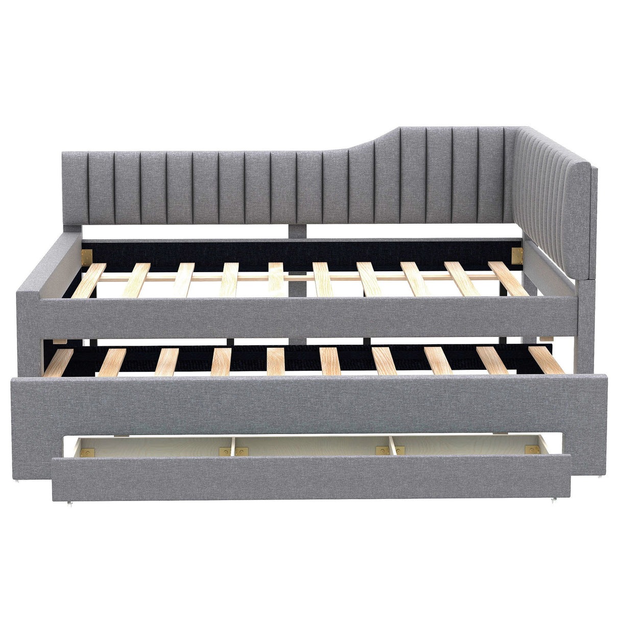Upholstered Daybed With Trundle And 3 Drawers