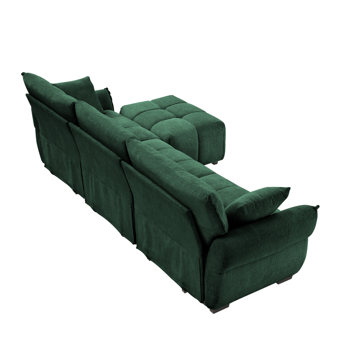 Three-Seater Sofa Set With Ottoman and Pillows