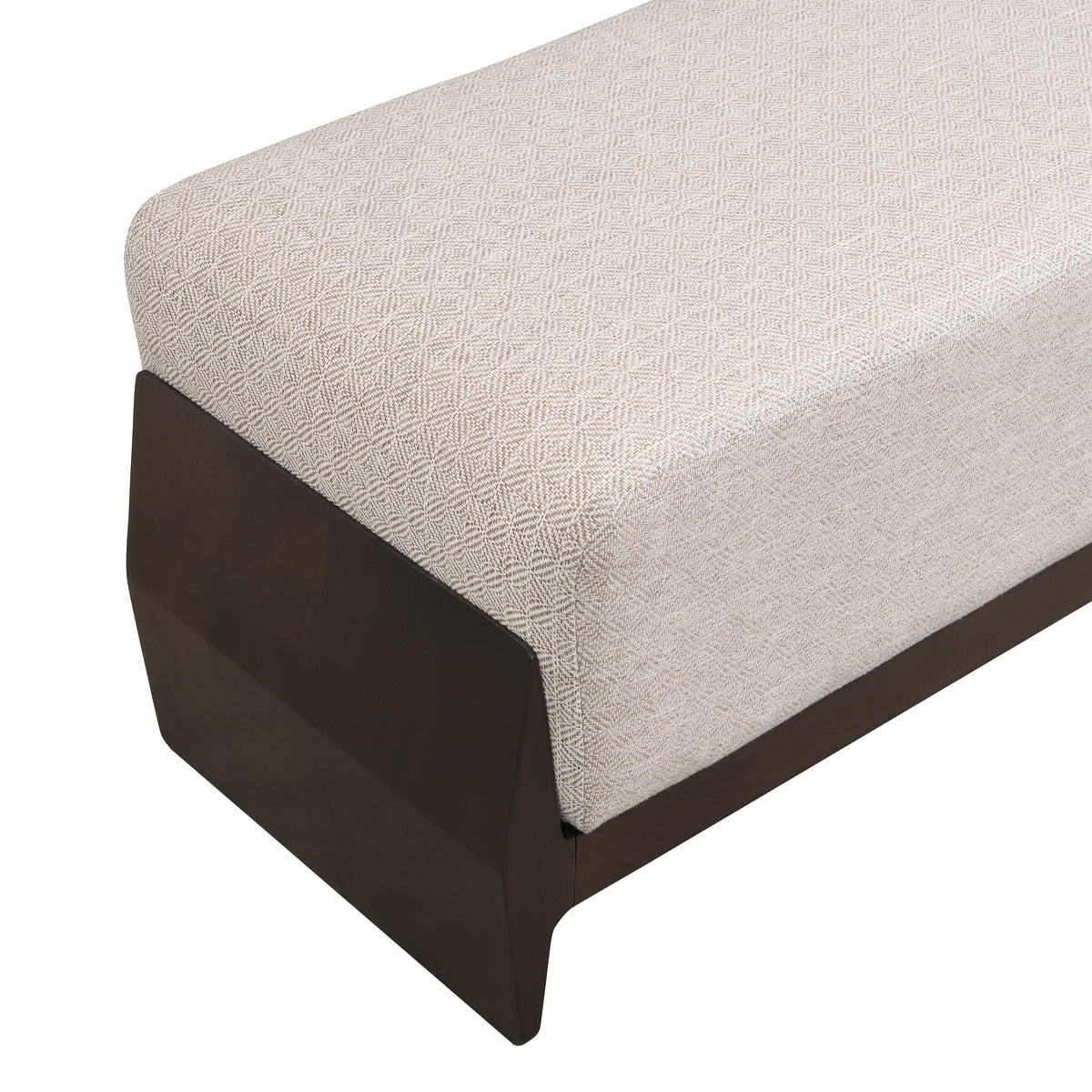 Rubber Solid Wood Bench with Thick Soft Cushions